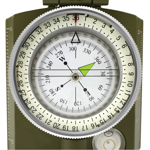  AOFAR Forfar Military Compass, Multifunction Professional Military Army Metal Sighting Compass with Inclinometer, Waterproof for Outdoor Hiking Camping