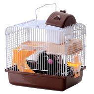 AOFITEE Hamster Cage Small Animal Habitat, Deluxe 2-Level Gerbil Cage House with Complete Accessories - Water Bottle, Food Feeder, Tunnel Ladder, Low Noise Wheel