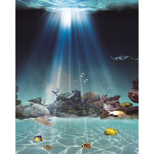  AOFOTO 8x10ft Underwater Fish Photography Studio Backdrop Seaworld Background Submarine Coral Seabed Seawater Sunbeam Kid Baby Girl Boy Child Portrait Photo Props Video Drape Wallp