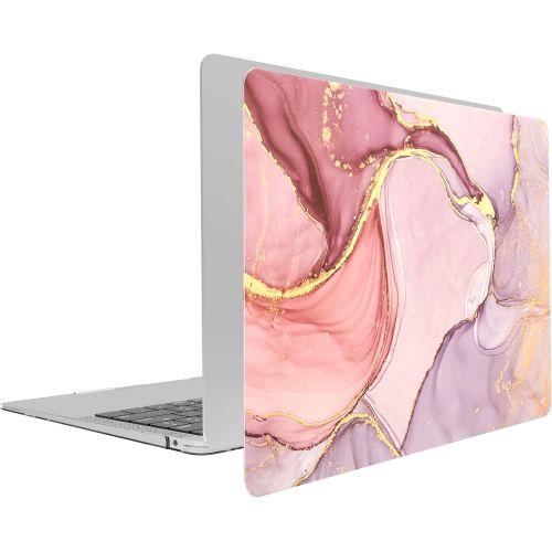  [아마존베스트]AOGGY MacBook Air 13 inch Case 2020 2018 2019 Release A1932/A2179/A2337 M1,Color Plastic Hard Shell Protective Sleeve and Keyboard Cover for New Mac Air 13 with Touch ID - Flow Gol