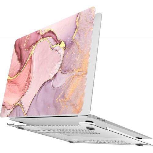  [아마존베스트]AOGGY MacBook Air 13 inch Case 2020 2018 2019 Release A1932/A2179/A2337 M1,Color Plastic Hard Shell Protective Sleeve and Keyboard Cover for New Mac Air 13 with Touch ID - Flow Gol