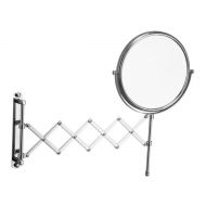 AOHMG Mirror Wall Mount Bathroom Mirrors - Double Sided Retractable 3X Magnification Beauty Mirror Shaving Mirrors for Men, Chrome Finish,Silver_8inch