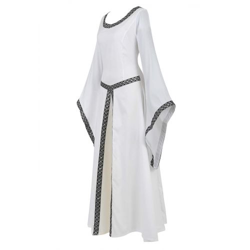  AOLAIYAOQU Renaissance Irish Medieval Dress for Women Plus Size Long Dresses Lace up Costumes Retro Gown