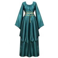 AOLAIYAOQU Womens Medieval Renaissance Dress Halloween Cosplay Costumes Victorian Irish Retro Gown Long Dress