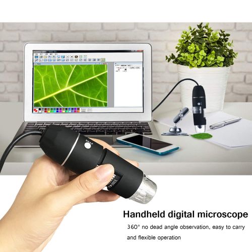  [아마존베스트]AOLOX USB Microscope, 1000x Handheld Digital Microscope Camera with 8 LED Light and Stand Hobby Tools for Kids, Students, Adults, Compatible with Mac/ Window 7/Android