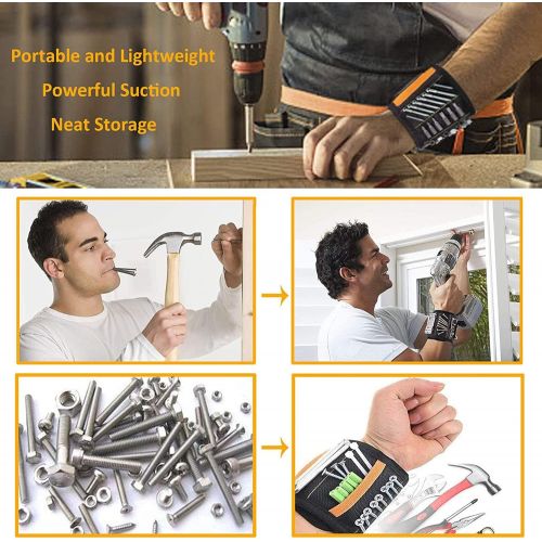  [아마존베스트]AOLOX Magnetic Wristband, Magnetic Gadgets for Holding Screws, Nails, Drill Bits,bolts, Best tool Gift Unique Gift for Men, Father/Dad, Husband, Boyfriend, Handyman. Gifts for Christmas.