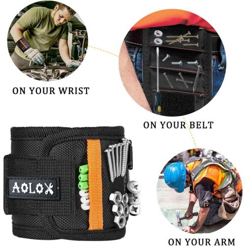  [아마존베스트]AOLOX Magnetic Wristband, Magnetic Gadgets for Holding Screws, Nails, Drill Bits,bolts, Best tool Gift Unique Gift for Men, Father/Dad, Husband, Boyfriend, Handyman. Gifts for Christmas.