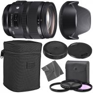 Sigma24-70mm f/2.8 DG OS HSM Art Lens for Canon EF with AOM Starter Kit, Sigma Case, Hood, Ultraviolet Filter (UV) Polarizing Filter (CPL) Fluorescent Daylight Filter (FL-D) - Int