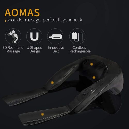  AOMAS Shiatsu Neck and Shoulder Massager, Deep Tissue 3D Kneading Massager for Neck Back Shoulder...