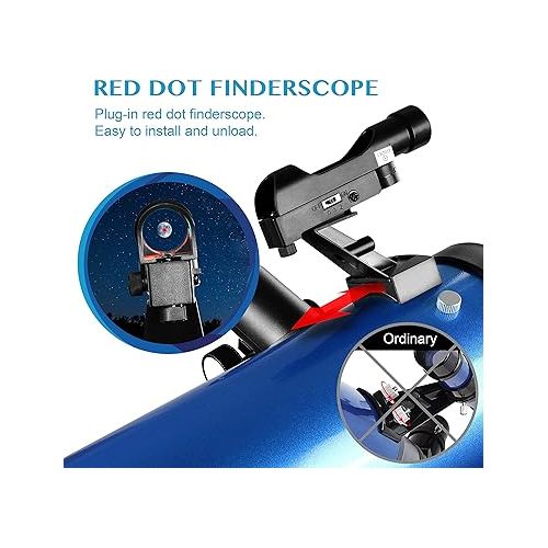  AOMEKIE Reflector Telescopes for Adults Astronomy Beginners 76mm/700mm with Phone Adapter Bluetooth controller Tripod Finderscope and Moon Filter