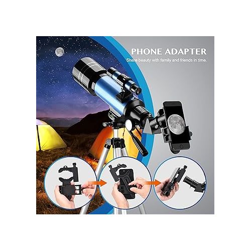  AOMEKIE 40070 Telescopes for Astronomy Beginners kids and Adults 70mm Astronomical Telescopes with Adjustable Tripod K6/25 Eyepieces Phone Adapter