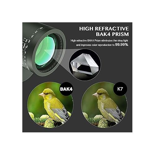  AOMEKIE Marine Binoculars for Adults 10x50 Waterproof Binoculars with Rangefinder Compass BAK4 Prism FMC Lens for Birdwatching Hunting Boating