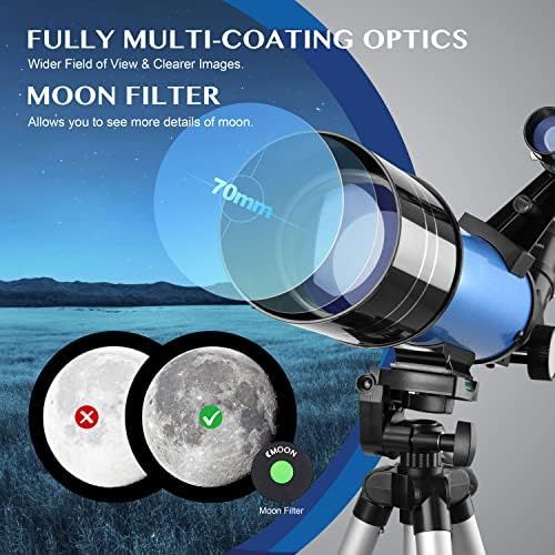  AOMEKIE Telescopes for Kids with K6/25 Eyepieces Telescopes for Astronomy Beginners and Adults with Adjustable Tripod 70mm Astronomical Telescopes with Phone Adapter Childrens Day