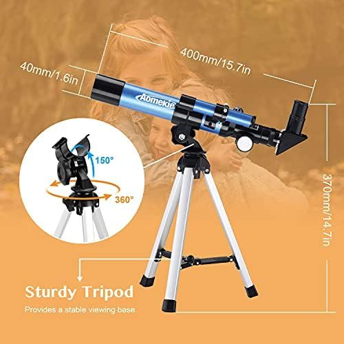  [아마존베스트]Aomekie Astronomical Telescope for Beginners, 70 mm Telescope Astronomy with Smartphone Adapter, Aluminium Tripod Barlow and Reverse Lens