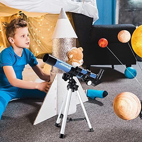  [아마존베스트]Aomekie Astronomical Telescope for Beginners, 70 mm Telescope Astronomy with Smartphone Adapter, Aluminium Tripod Barlow and Reverse Lens