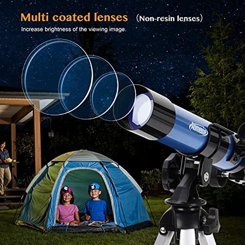  [아마존베스트]Aomekie Astronomical Telescope for Beginners, 70 mm Telescope Astronomy with Smartphone Adapter, Aluminium Tripod Barlow and Reverse Lens