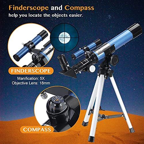  [아마존베스트]Aomekie Astronomical Telescope for Beginners, 70 mm Telescope Astronomy with Smartphone Adapter, Aluminium Tripod Barlow and Reverse Lens