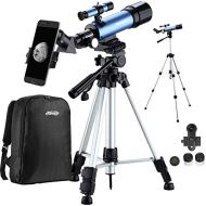 [아마존베스트]Aomekie Childrens Beginners’ 60 / 700 Telescope with 10X with Smartphone Adapter Extendable Tripod Bag Moon-Filter and Upright Viewfinder