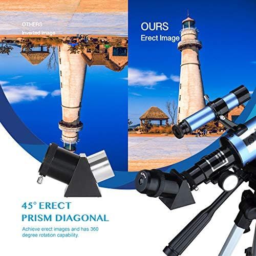  [아마존베스트]Aomekie Childrens Beginners’ 60 / 700 Telescope with 10X with Smartphone Adapter Extendable Tripod Bag Moon-Filter and Upright Viewfinder