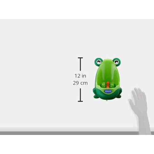  [아마존베스트]AOMOMO Frog Potty Training Urinal for Toddler Boys Toilet with Funny Aiming Target Green