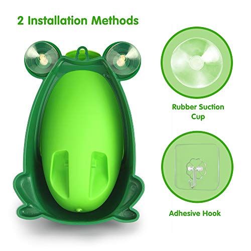  [아마존베스트]AOMOMO Frog Potty Training Urinal for Toddler Boys Toilet with Funny Aiming Target Green