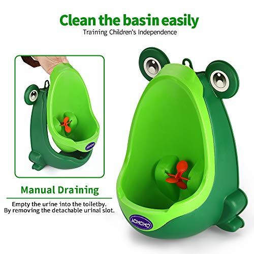  [아마존베스트]AOMOMO Frog Potty Training Urinal for Toddler Boys Toilet with Funny Aiming Target Green