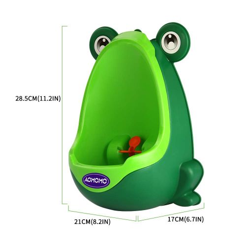  [아마존베스트]AOMOMO Frog Potty Training Urinal for Toddler Boys Toilet with Funny Aiming Target Green