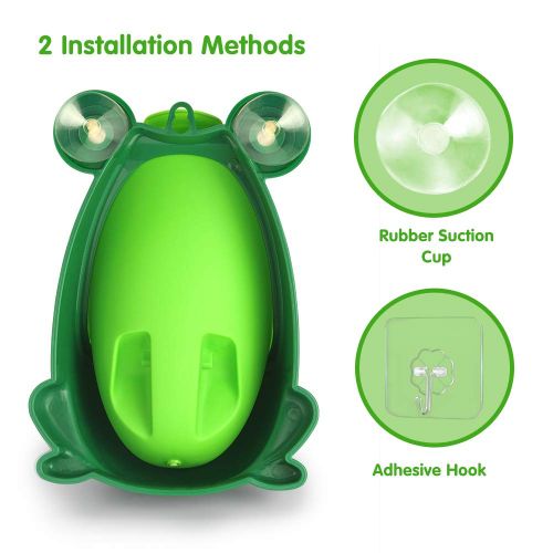  [아마존베스트]AOMOMO Frog Potty Training Urinal for Toddler Boys Toilet with Funny Aiming Target Green