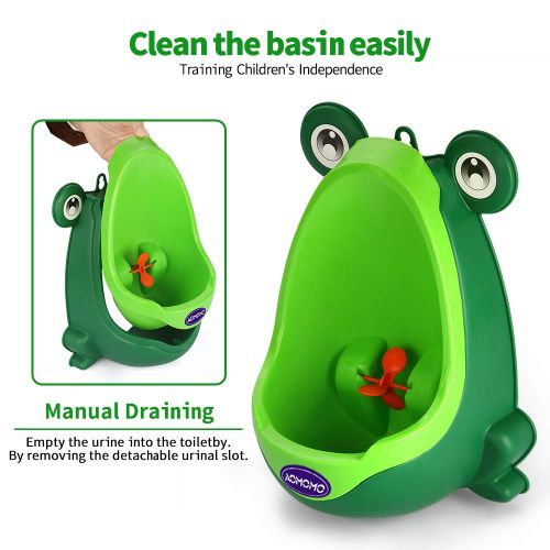  [아마존베스트]AOMOMO Frog Potty Training Urinal for Toddler Boys Toilet with Funny Aiming Target Green