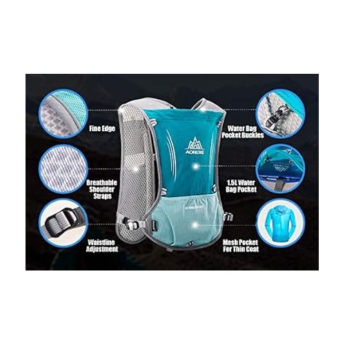  Lovtour Premium Running Race Hydration Vest Pack for Marathon, Cycling, Hiking with Soft Water Bottle As Gift