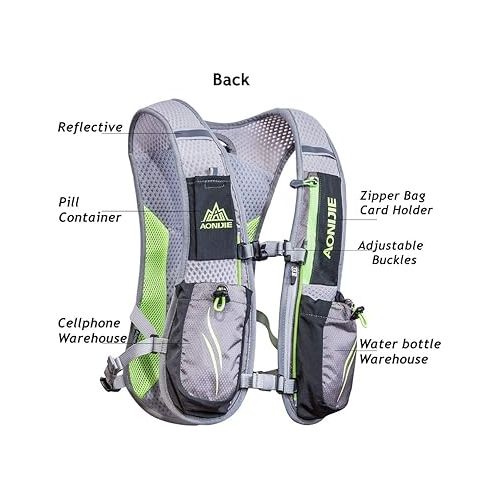  Aonijie Hydration Packs 5.5L Trail Running Vest with 2L Bladder Reservoir Marathoner Hydro Backpack