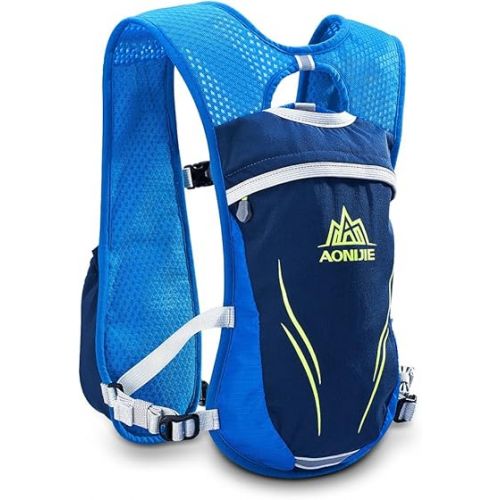  AONIJIE Running Hydration Vest Backpack for Women and Men Lightweight Trail Running Backpack 5.5L Blue