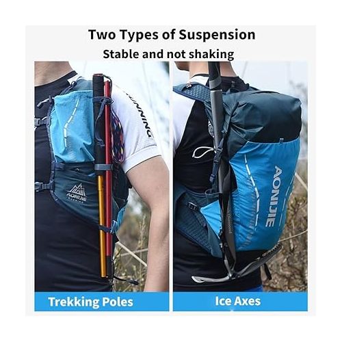  AONIJIE 18L Large Capacity Trail Running Hydration Vest Backpack with 2*500ml Soft Flask for Men Women Lightweight Outdoor Running Backpack for Marathon Race Hiking