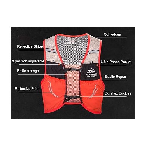  Lovtour Hydration Race Vest,2.5L Running Vest Lightweight Pack with 2 Soft Water Bottles Bladder for Marathoner Running Race Cycling Hiking Camping Biking (Mint Green(S-M))