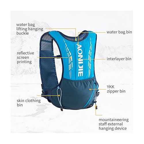  AONIJIE Running Hydration Vest Backpack for Women and Men Lightweight Trail Running Pack Outdoors Trail Race Hiking 5L