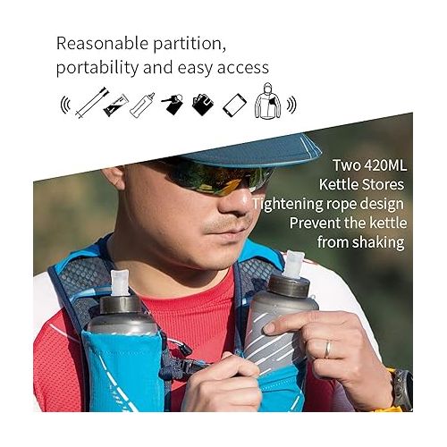  AONIJIE Running Hydration Vest Backpack for Women and Men Lightweight Trail Running Pack Outdoors Trail Race Hiking 5L