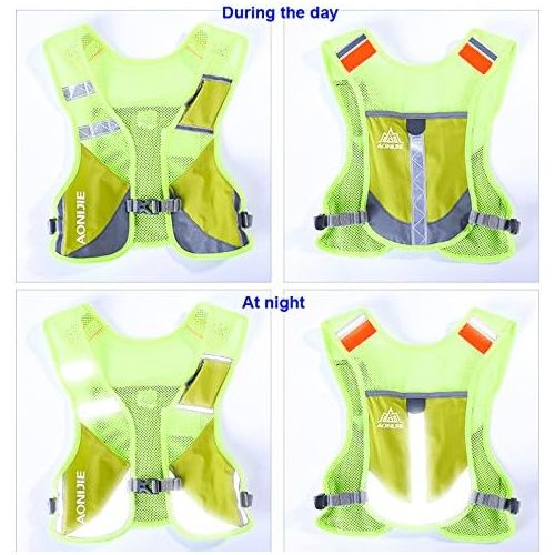  AONIJIE Lovtour Unisex Premium Reflective Vest for Running Cycling Clothes for Women Men Safety Gear with Reflective High Visibility for Outdoor Sport Cycling and Running or Marath