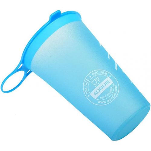 AONIJIE 3 Pcs Outdoor Sports Water Cup 200ml - Foldable TPU Water Bag Bottle BPA Free for Running Hiking Finishing Camping Cycling Travel