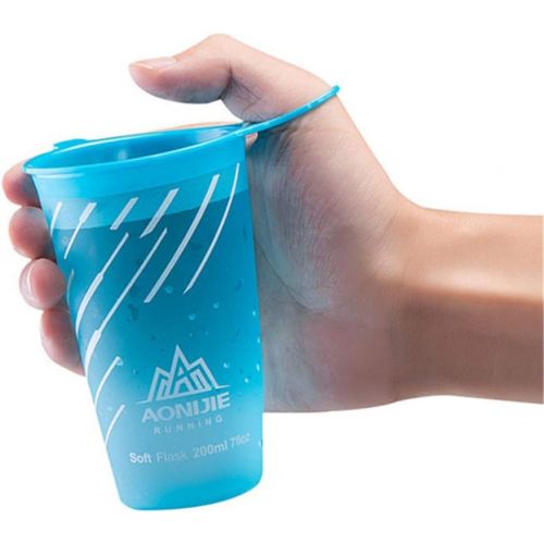  AONIJIE 3 Pcs Outdoor Sports Water Cup 200ml - Foldable TPU Water Bag Bottle BPA Free for Running Hiking Finishing Camping Cycling Travel