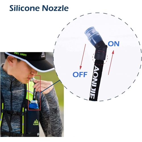  AONIJIE Soft Water Bottle,BPA Free,Folding Flask Collapsible Hydration Water Bladder Bicycle Mouth Water Bag for Outdoor Sport, 2pcs-600ML