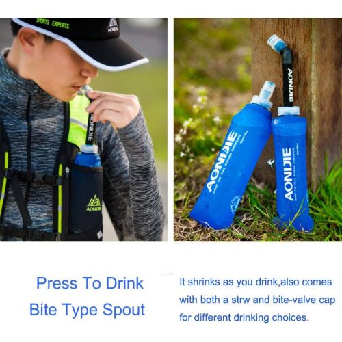  AONIJIE Pack 2 TPU Soft Hydration Water Bottle BPA-Free Collapsible Flask-Use in Hydration Vest for Marathon Running Hiking Cycling