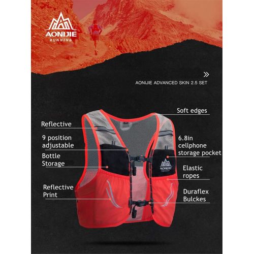  AONIJIE 2.5L Breathable Lightweight Backpack Running Vest Nylon Bag Cycling Marathon