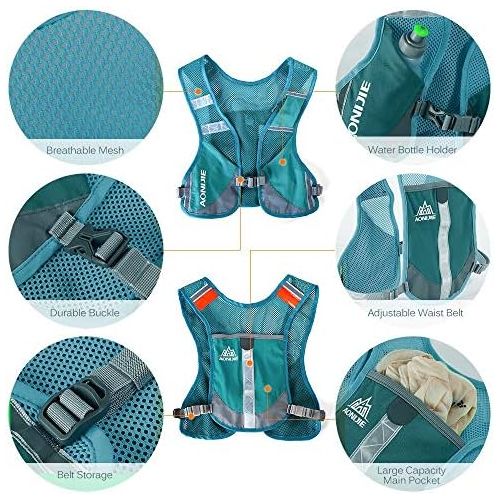  AONIJIE Marathon Running Vest Pack Water Hydration Backpack Outdoor Sport Bag Cycling Camping Climbing Rucksack,Gray