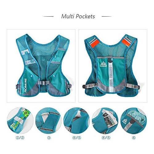  AONIJIE Marathon Running Vest Pack Water Hydration Backpack Outdoor Sport Bag Cycling Camping Climbing Rucksack,Gray