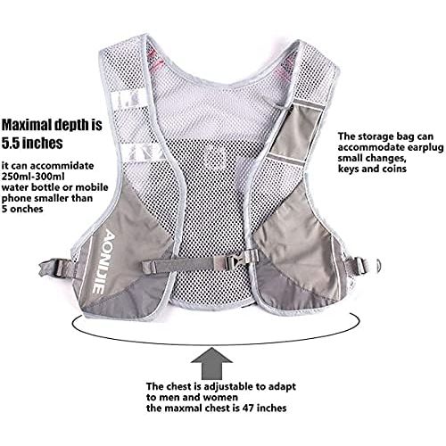  AONIJIE Marathon Running Vest Pack Water Hydration Backpack Outdoor Sport Bag Cycling Camping Climbing Rucksack,Gray