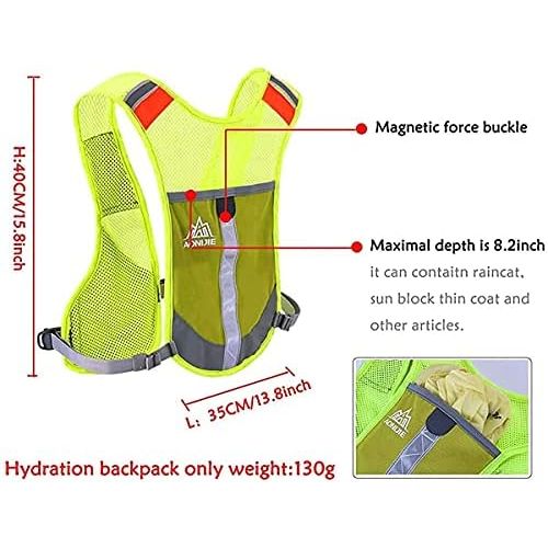  AONIJIE Marathon Running Vest Pack Water Hydration Backpack Outdoor Sport Bag Cycling Camping Climbing Rucksack,Gray