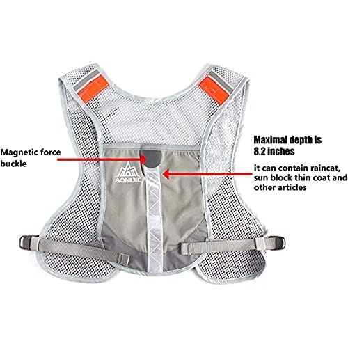  AONIJIE Marathon Running Vest Pack Water Hydration Backpack Outdoor Sport Bag Cycling Camping Climbing Rucksack,Gray