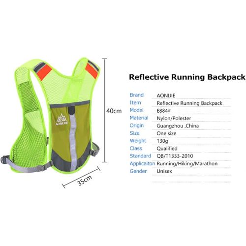  AONIJIE Marathon Running Vest Pack Water Hydration Backpack Outdoor Sport Bag Cycling Camping Climbing Rucksack,Gray