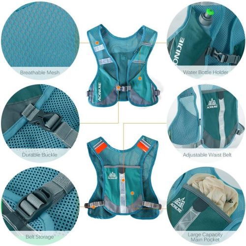  AONIJIE Marathon Running Vest Pack Water Hydration Backpack Outdoor Sport Bag Cycling Camping Climbing Rucksack,Gray