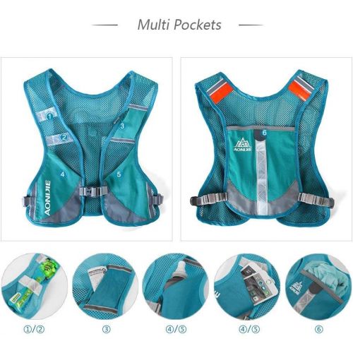  AONIJIE Marathon Running Vest Pack Water Hydration Backpack Outdoor Sport Bag Cycling Camping Climbing Rucksack,Gray